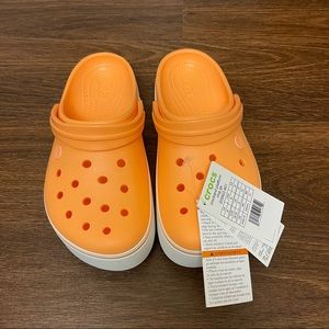 Crocs Crocband Platform Cantaloupe NWT